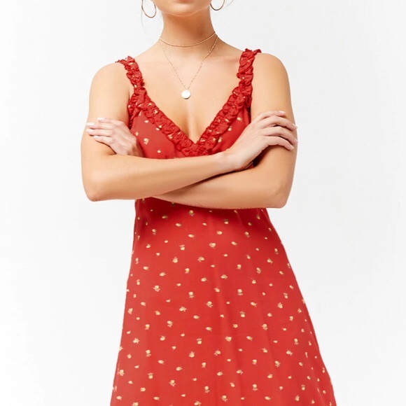 EUC: FOREVER 21 Ruffled Mini Dress - Picture 3 of 9